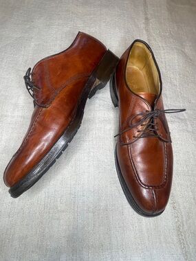 Allen Edmonds Dellwood Brown Split Toe Derby Dress Shoes 11D Leather Vibram Sole